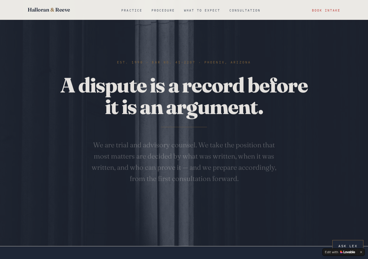 Halloran & Reeve website preview